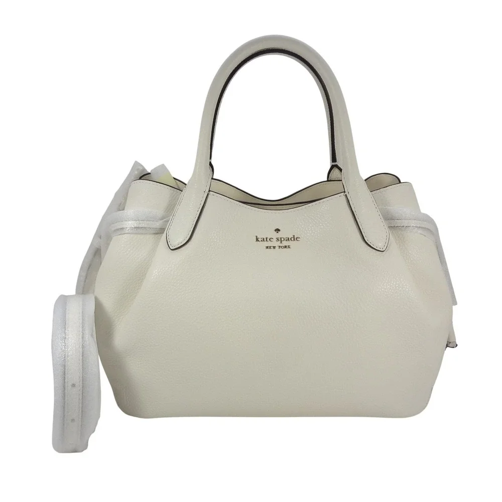 NWT Kate Spade Dumpling Large Satchel Meringue White Pebbled Leather Bag NEW